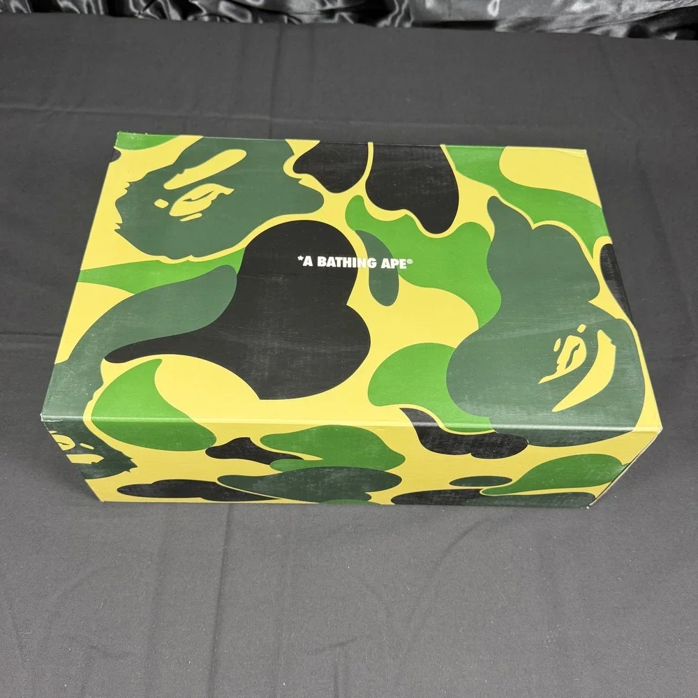 A Bathing Ape Bape SK8 STA #3 M1 Black Olive Suede Sneakers 1K80191312 Mens 9.5